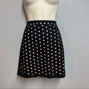 💜HP!💜Loft Black and white polkadot skirt